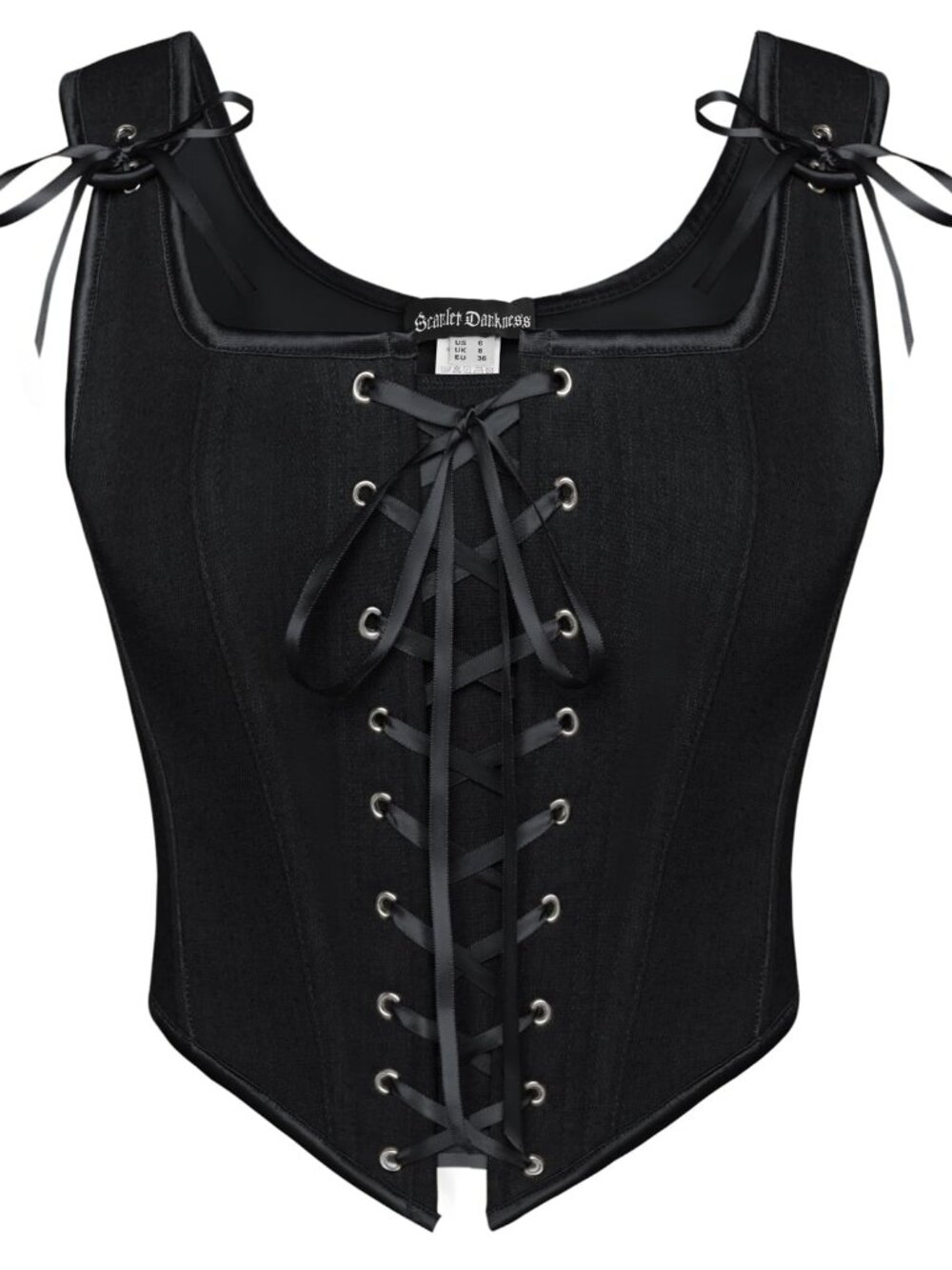 Scarlet Darkness Women's Renaissance Corset Tops Vintage Lace Up Overbust Bustie - Picture 1 of 2
